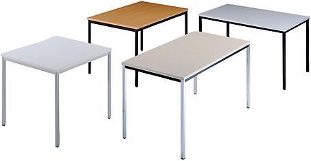 Image du produit kaiserkraft Table rectangulaire, tube rond, tube rond, revêtement plastique