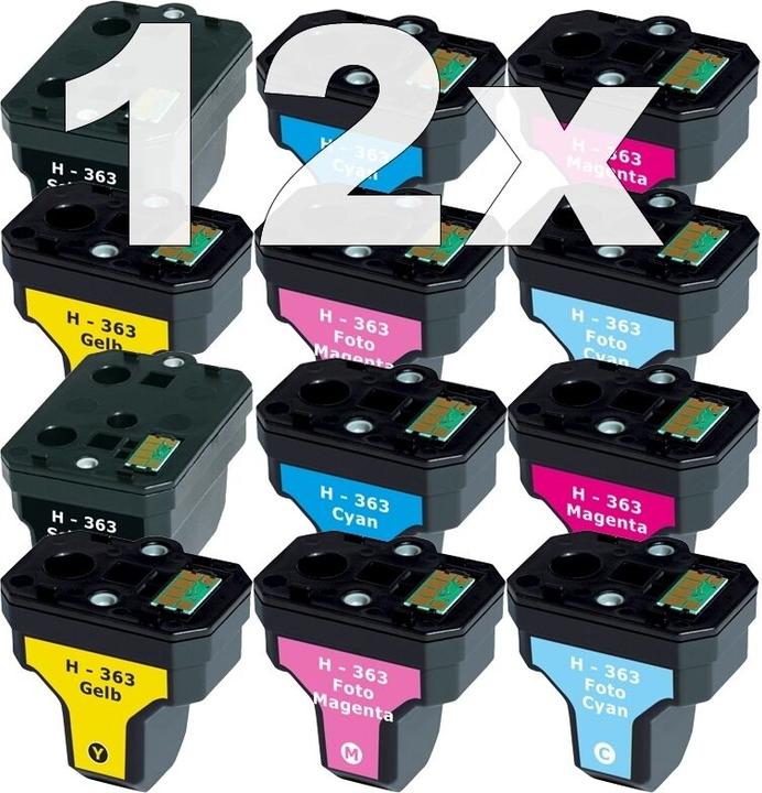 Image du produit Druckfuxx 12x XL PATRONE für HP-363 C6150 C6180 D6160 C6280 C7250 D7160 D7260 D7