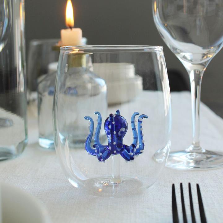 Actual product image Winkee Drinking Glasses - Handmade Octopus (1 x)