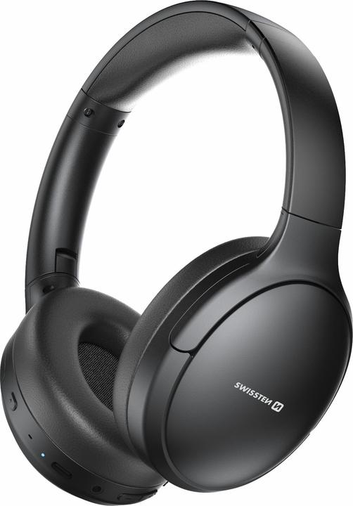 Swissten Bluetooth ANC Earphones Pure Black (ANC, 50 h, Cable)