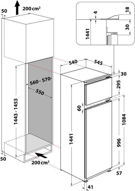Produktbild Hotpoint BDFS 2422 Einbaugerät 218 L E Weiss (Einbau, 218 l)