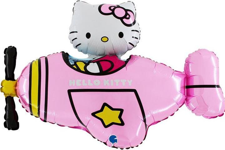 Actual product image Grabo Balloons XL Hello Kitty aeroplane pink balloon