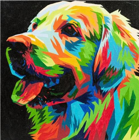 Immagine prodotto Craft Buddy Set di quadri Painting by Numbers 30x30cm Cucciolo colorato