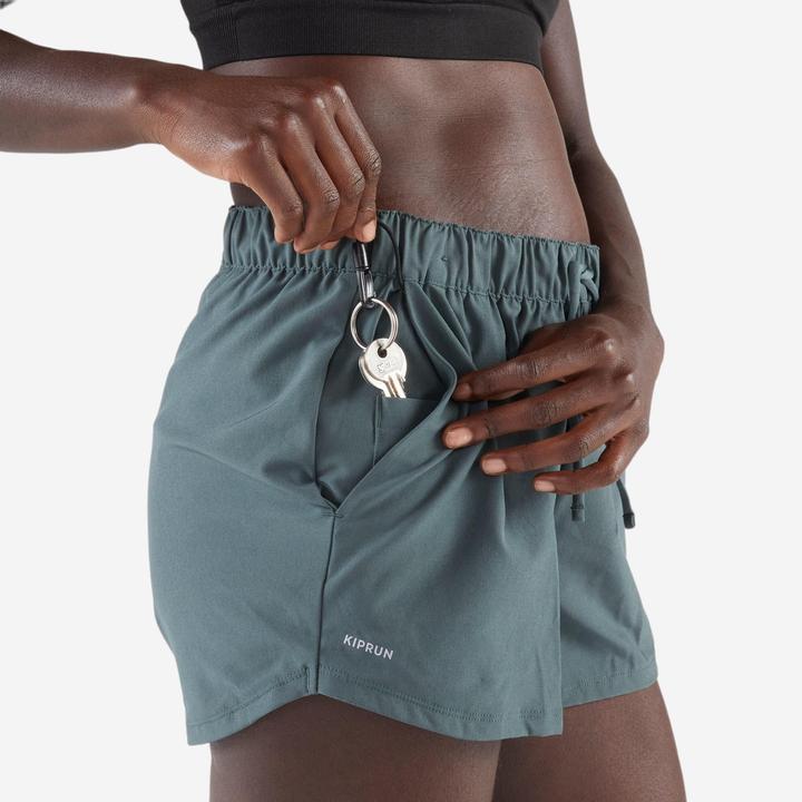 Actual product image Kiprun Laufshorts Trailrunning Damen atmungsaktiv - Run 500 Dry dunkelgrün (XS)