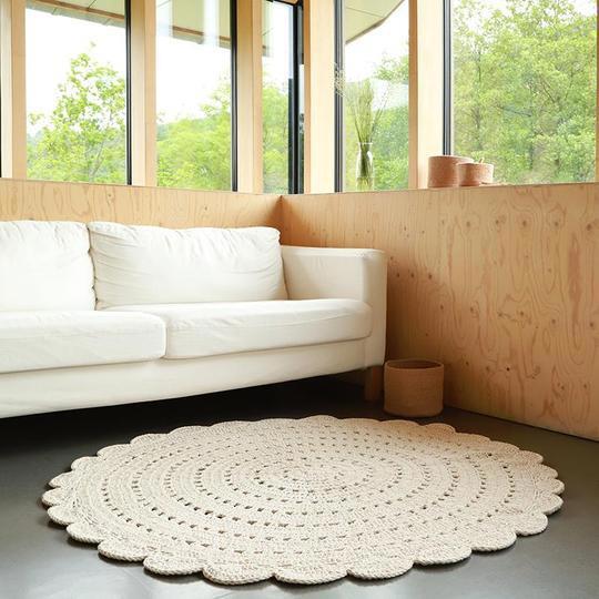 Image du produit Nattiot Tapis au crochet Alma Ecru (150 x 150 cm)