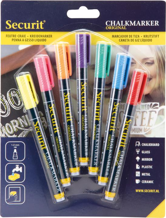 Securit Chalk Marker (Mehrfarbig, 2 mm, 7 x)
