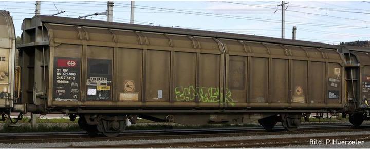Image du produit Hobbytrain CFF 2 Wagons à parois coulissantes Hbbillns Ep.VI (Voie N)