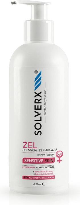 Produktbild Solverx Sensitive Skin Gel zum Waschen und Abschminken von Gesicht (Gel, 200 ml)