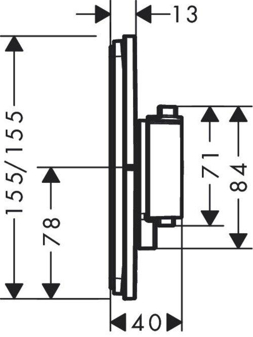 Immagine prodotto hansgrohe ShowerSelect Comfort Q termostatico, da incasso, 1 utenza, una presa supplementare, rosone