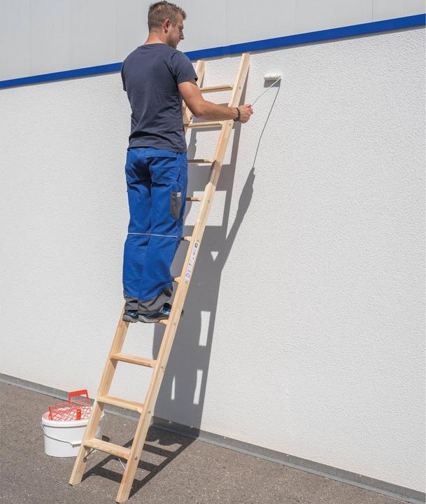 Produktbild Munk Stufen-Anlegeleiter Holz ohne Traverse 8 Stufen (Anlegeleiter, 219 cm)