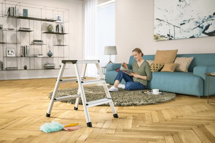 Actual product image Hailo D60 StandardLine, aluminium stepladder, 2x2 steps (Stile, 49.49 cm)