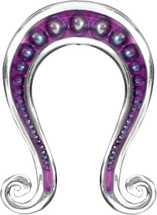 Image du produit Star Piercing Ohrgewicht silber Kugeln Epoxy violett Om (Laiton, Organique)