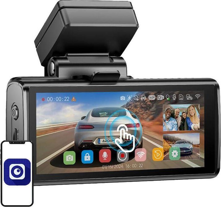 AZDome Dashcam M580 (Built-in display, Wi-Fi, Night vision, GPS receiver, Accelerometer, Built-in microphone, 5K)