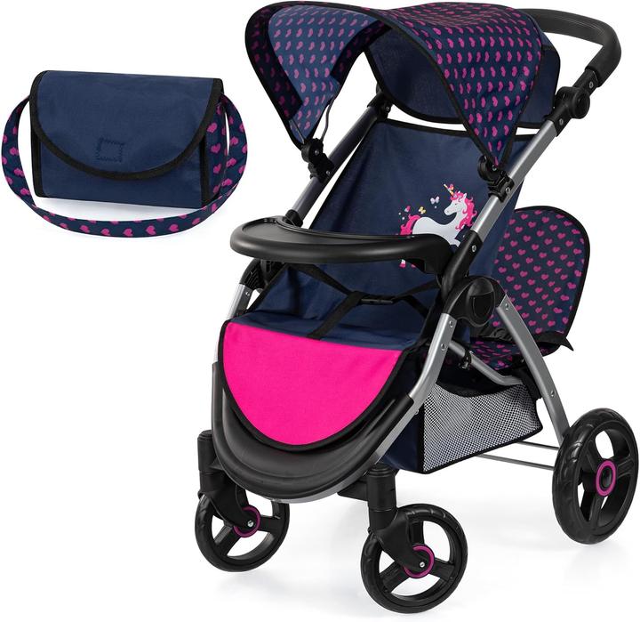 Bayer Doll twin pram unicorn