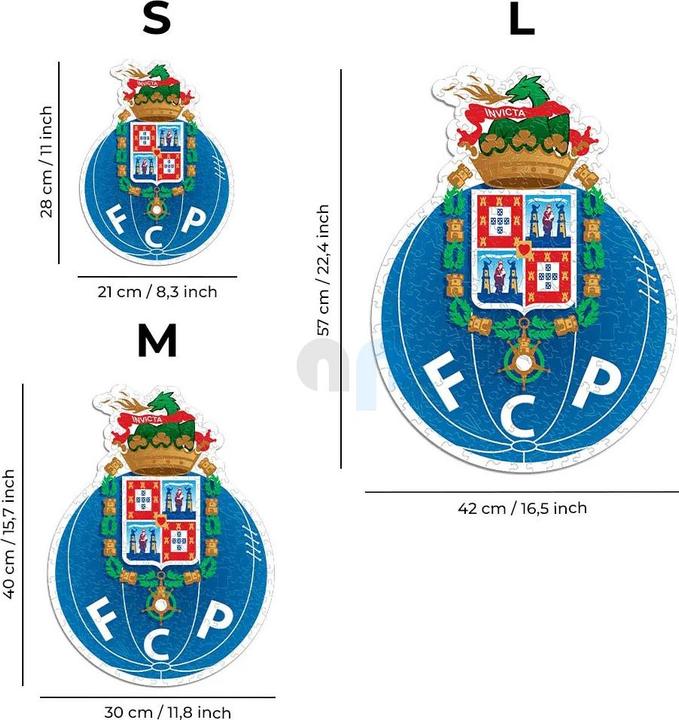 Produktbild Iconic FC Porto - Logo - Holz Puzzle Grösse L (500 Teile) (500 Teile)