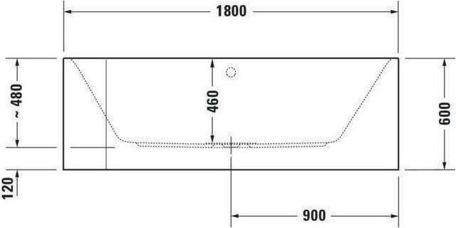 Actual product image Duravit Bathtub HAPPY D.2 PLUS 180x80 corner re acrylic cladding grp s-ma (180 l, 180 cm, 80 cm)
