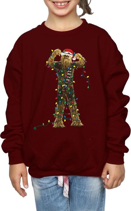 Actual product image Star Wars Girls Chewbacca Christmas Lights Sweatshirt (152, 158)