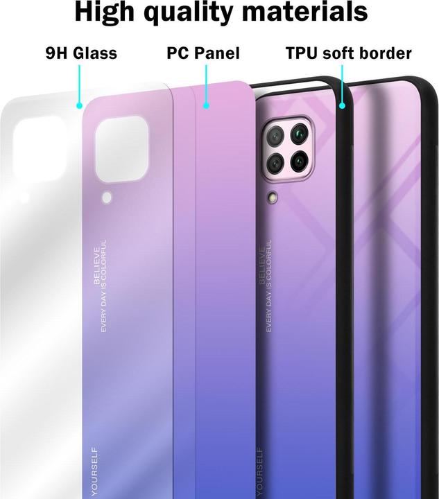 Actual product image Cadorabo TPU 2 colors glass cover (Huawei Nova 7i, Huawei P40 Lite)