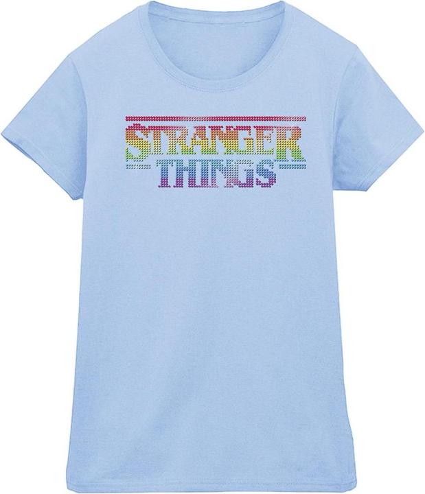 Actual product image Netflix Womens/Ladies Stranger Things Rainbow Dot Logo Cotton T-Shirt (M)