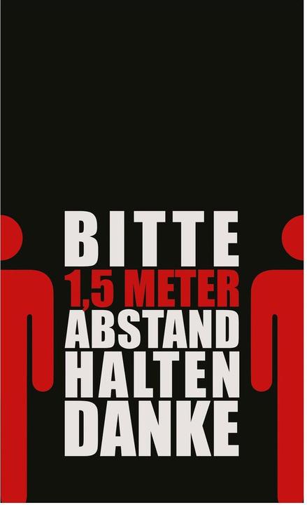 Produktbild Miltex Eingangsmatte-Abstand halten, 1500x900mm, 1,5 m Abstand, Hochformat, Design 1 (90 x 150 cm)