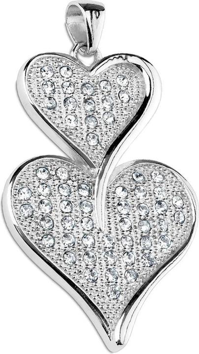 Actual product image Star Piercing Pendant silver double heart (Surgical steel 316L)