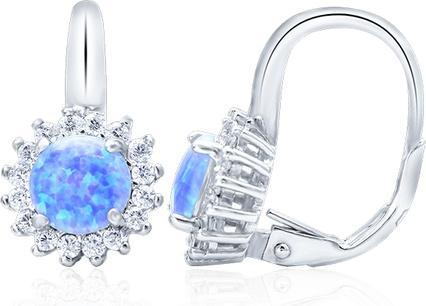 Produktbild Beneto Silver earrings with opalescent crystals AGUC1204 (L)