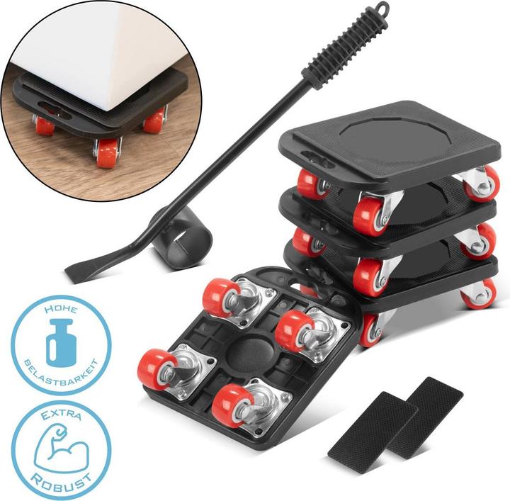 Actual product image Stahlwerk Furniture transport set 4 transport rollers and 1 practical furniture lifter (400 kg)