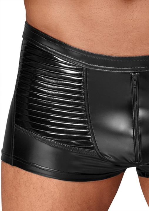 Image du produit Noir Handmade Short à effet mouillé avec plis en PVC (S)