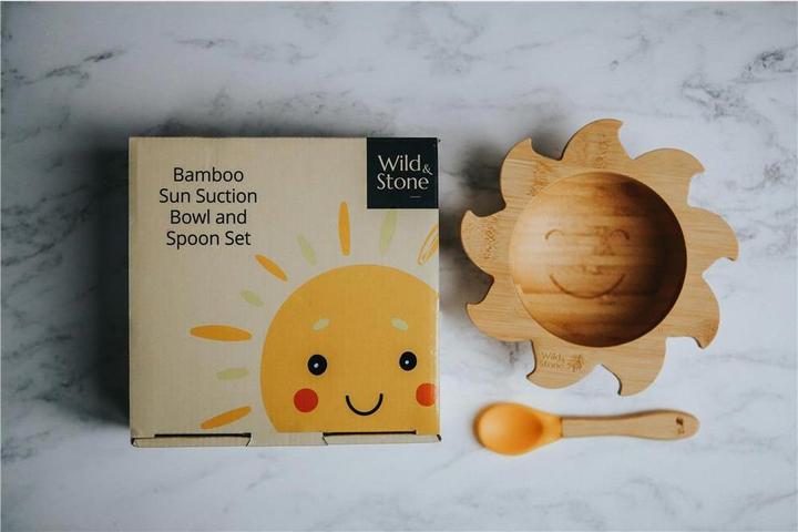 Image du produit Wild & Stone Bol en bambou pour bébé avec cuillère en bambou et silicone