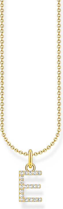 Immagine prodotto Thomas Sabo Catena con ciondolo a forma di lettera E placcato oro (Argento 925, 38 - 45 cm)