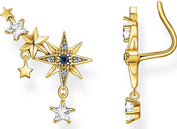 Thomas Sabo Ohrringe Ear Climber Royalty Sterne Gold (925er Silber)