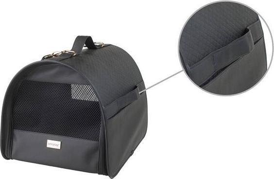 Actual product image amiplay TRANSPORT BOXNEW YORK M 42X26X26CM BLAC (Dog, Foldable, Breathable)