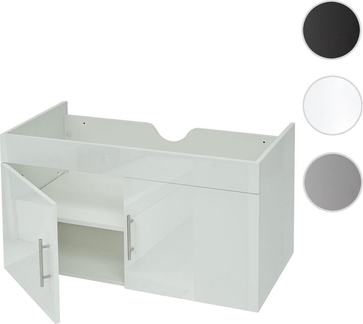 Produktbild Mendler Waschbeckenunterschrank, Waschtischunterschrank Waschtisch Unterschrank Badmöbel, hochglanz 90cm wei