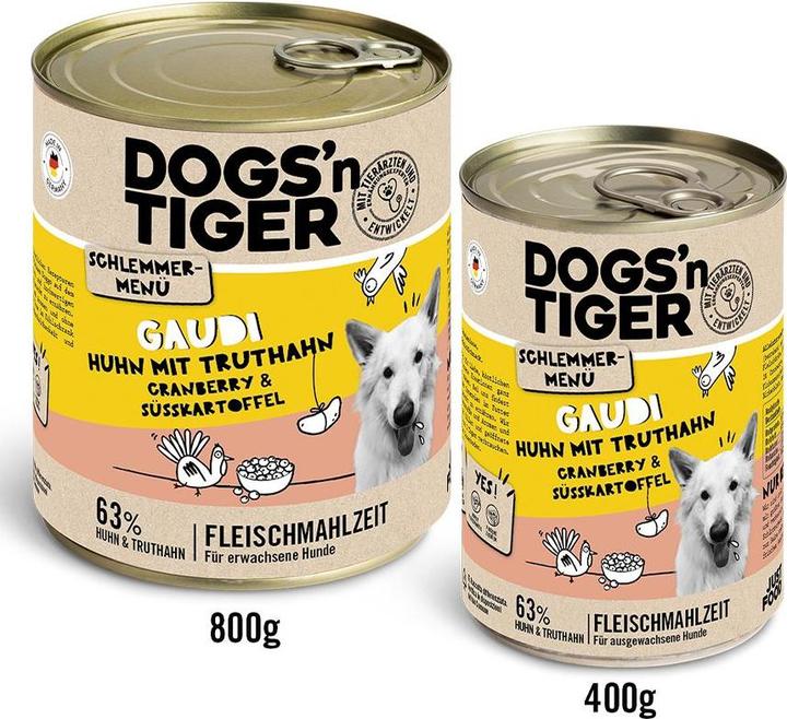 Produktbild Dogs'n Tiger Schlemmermenü Gaudi 800g (Adult, 800 g)