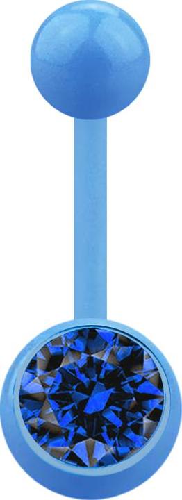 Immagine prodotto Star Piercing Banana blu chiaro con sfera e cristallo blu scuro (Acrilico, senza ottone)