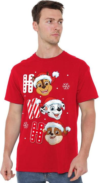 Actual product image Paw Patrol Mens Santa Hat Christmas T-Shirt (M)