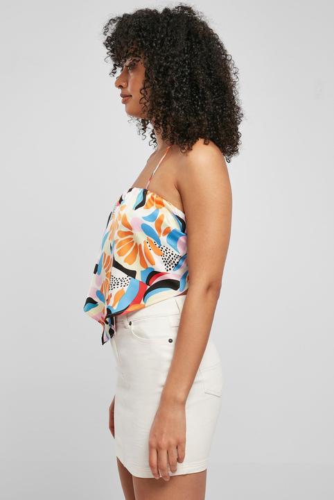 Actual product image Urban Classics Ladies Cropped AOP Satin Triangle Top - 17922 (L)