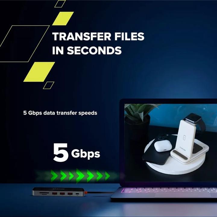 Produktbild Canyon DS-13, USB-hub, Size: 137.9mm*42.7mm*15mm Weight: 167.5gCable length: 155mm Material: Zinc (USB-C, 7 Ports)