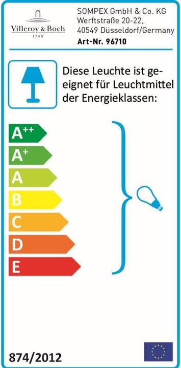 Energie-Label Villeroy & Boch Havanna (E27)