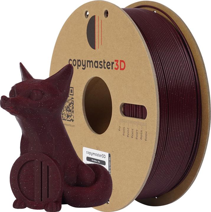 Image du produit Copymaster3D PLA Glitter Filament for 3D Printer, 1.75 mm, sparkling red (PLA, 1.75 mm, Multicolore)