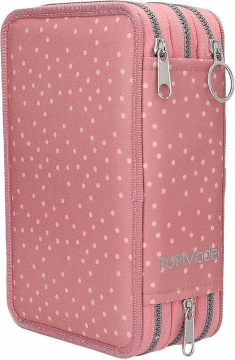 Actual product image Top Model Topmodel - TOPModel Triple Pencil Case JUICY - Dusky Pink with Orange Dots (413323)