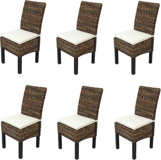 Actual product image Mendler 6x wicker chair BALI banana wickerwork dark