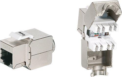 Actual product image equip 8 x Keystone Jack Cat.6 LSA fully shielded tool-free connection