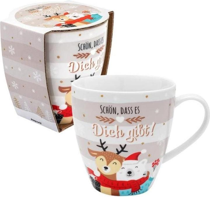 Produktbild Sheepworld Kaffeetasse Schön, dass es 450 ml, 1 Stück, Hellgrau/Weiss (450 ml, 1 x)