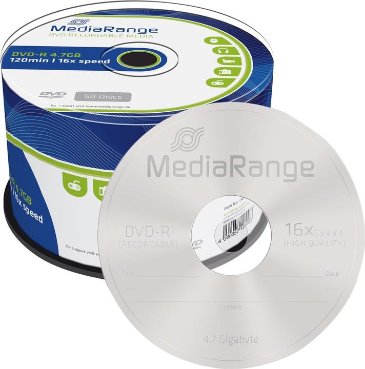 Image du produit MediaRange DVD-R 4.7GB, broche de 50 pièces (50 x)