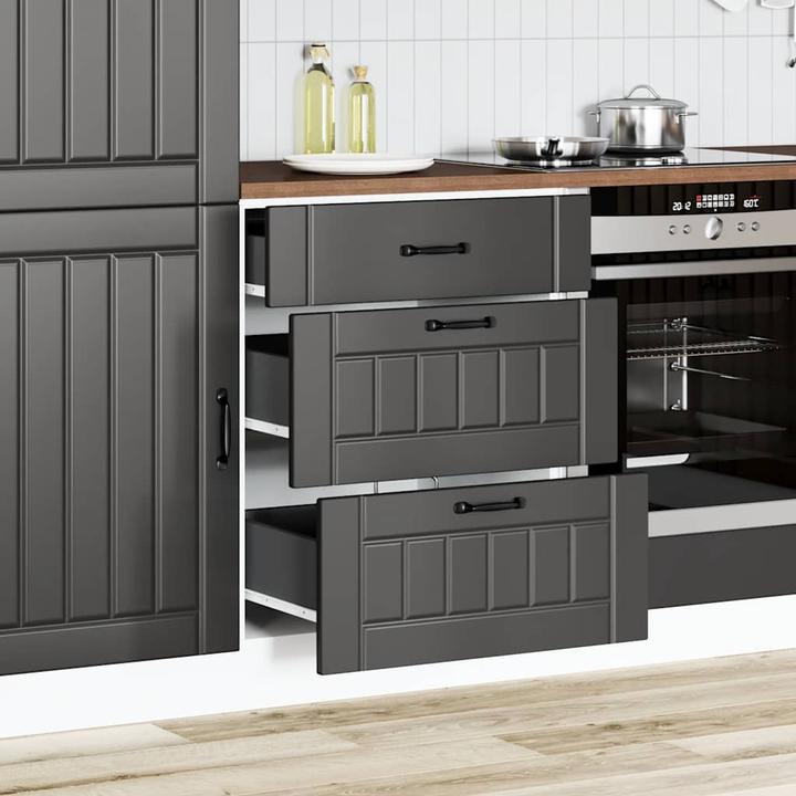 Actual product image VidaXL Kitchen base unit Lucca Black Wood-based sink base unit (60 x 46 x 81.5 cm)