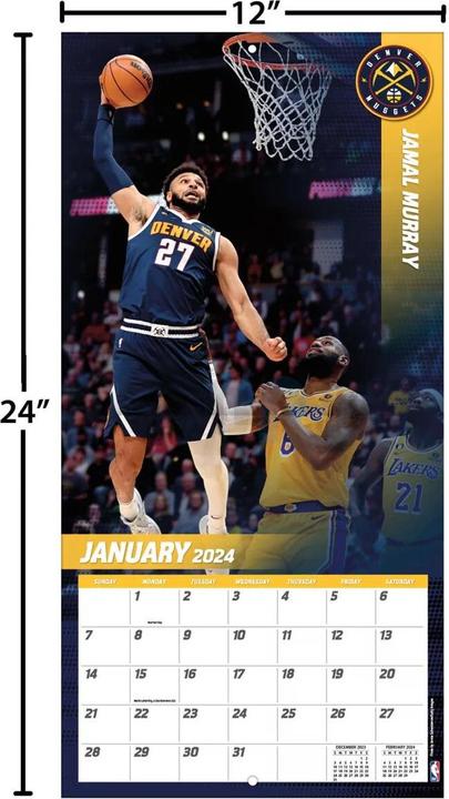 Produktbild NBA - Denver Nuggets - 30,5 x 30,5 cm Wandkalender 2024 (Englisch, Deutsch, Französisch, Italienisch, Spanisch)