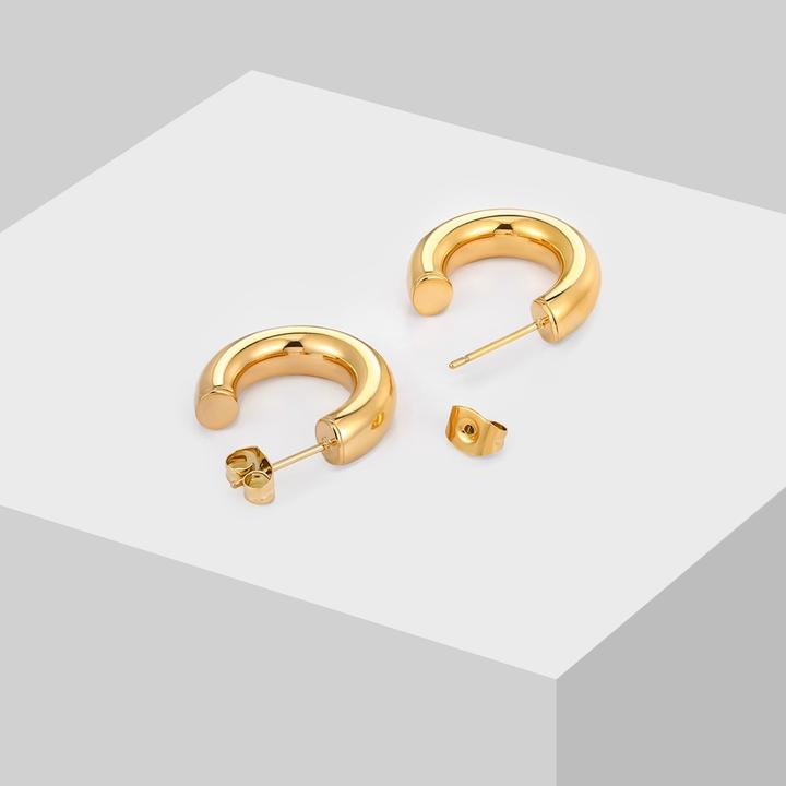 Actual product image Sensora Jewelry Chunky Hoops Earrings (Stainless steel)