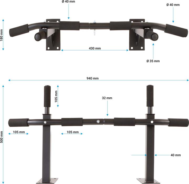 Actual product image Luxtri Wall Mounted Pull Up Bar, Chin Up Bar Maximum User Weight 200 kg