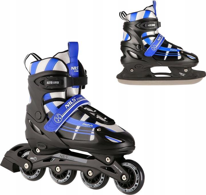 Nils NH18366A 2in1 MARINEBLAU GRÖSSE M. L(39-42) INLINE-SKATES MIT ABMESSUNG. TUL. EISHOCKEY EXTREME (39)